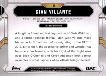 2015 Topps UFC Chronicles #198 Gian Villante Back
