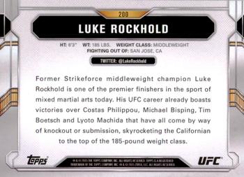 2015 Topps UFC Chronicles #200 Luke Rockhold Back