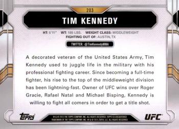 2015 Topps UFC Chronicles #203 Tim Kennedy Back