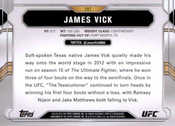 2015 Topps UFC Chronicles #207 James Vick Back