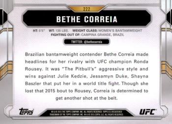 2015 Topps UFC Chronicles #222 Bethe Correia Back