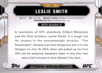 2015 Topps UFC Chronicles #229 Leslie Smith Back