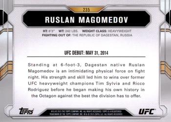 2015 Topps UFC Chronicles #235 Ruslan Magomedov Back