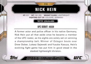 2015 Topps UFC Chronicles #236 Nick Hein Back