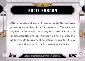 2015 Topps UFC Chronicles #242 Eddie Gordon Back