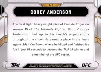 2015 Topps UFC Chronicles #243 Corey Anderson Back