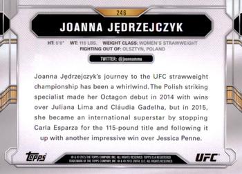 2015 Topps UFC Chronicles #246 Joanna Jedrzejczyk Back