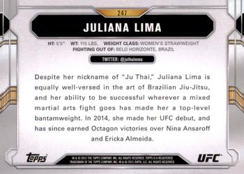 2015 Topps UFC Chronicles #247 Juliana Lima Back