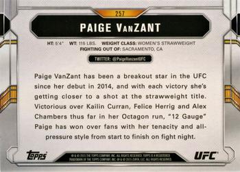 2015 Topps UFC Chronicles #257 Paige VanZant Back