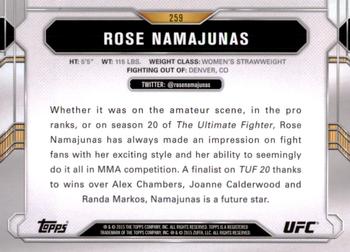 2015 Topps UFC Chronicles #259 Rose Namajunas Back