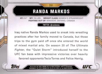 2015 Topps UFC Chronicles #261 Randa Markos Back