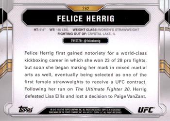 2015 Topps UFC Chronicles #262 Felice Herrig Back