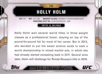 2015 Topps UFC Chronicles #268 Holly Holm Back