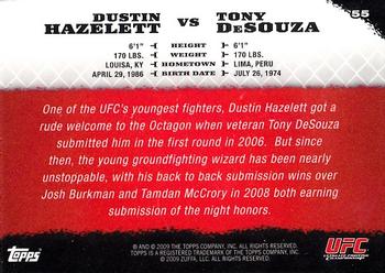 2009 Topps UFC Round 1 - Gold #55 Dustin Hazelett / Tony DeSouza Back