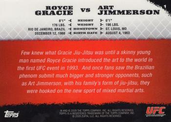 2009 Topps UFC Round 1 - Gold #1 Royce Gracie / Art Jimmerson Back