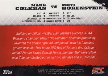 2009 Topps UFC Round 1 - Gold #3 Mark Coleman / Moti Horenstein Back
