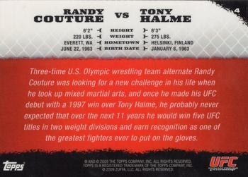 2009 Topps UFC Round 1 - Gold #4 Randy Couture / Tony Halme Back