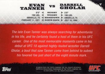 2009 Topps UFC Round 1 - Gold #7 Evan Tanner / Darrell Gholar Back