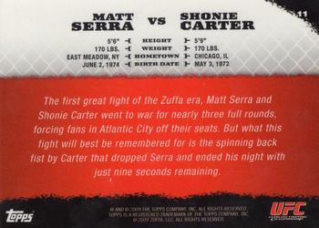 2009 Topps UFC Round 1 - Gold #11 Matt Serra / Shonie Carter Back