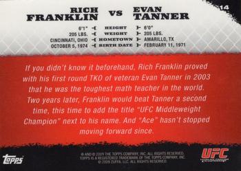 2009 Topps UFC Round 1 - Gold #14 Rich Franklin / Evan Tanner Back