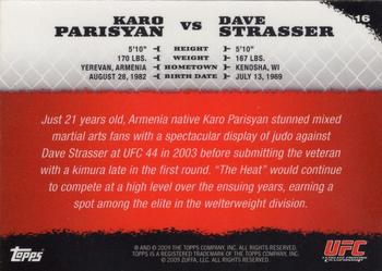 2009 Topps UFC Round 1 - Gold #16 Karo Parisyan / Dave Strasser Back