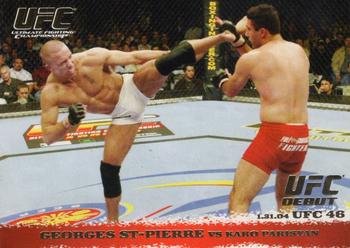 2009 Topps UFC Round 1 - Gold #17 Georges St-Pierre / Karo Parisyan Front