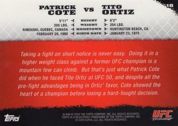2009 Topps UFC Round 1 - Gold #18 Patrick Cote / Tito Ortiz Back