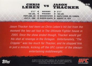 2009 Topps UFC Round 1 - Gold #20 Chris Leben / Jason Thacker Back