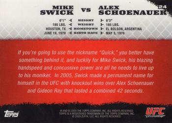2009 Topps UFC Round 1 - Gold #24 Mike Swick / Alex Schoenauer Back