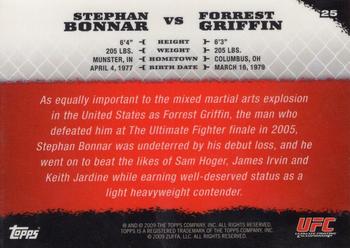 2009 Topps UFC Round 1 - Gold #25 Stephan Bonnar / Forrest Griffin Back