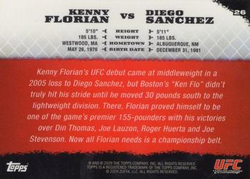 2009 Topps UFC Round 1 - Gold #26 Kenny Florian / Diego Sanchez Back