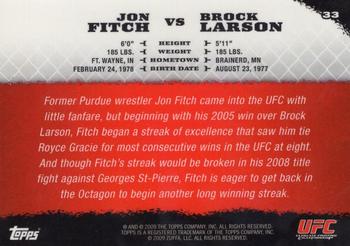 2009 Topps UFC Round 1 - Gold #33 Jon Fitch / Brock Larson Back
