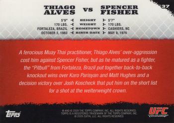 2009 Topps UFC Round 1 - Gold #37 Thiago Alves / Spencer Fisher Back