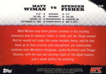 2009 Topps UFC Round 1 - Gold #40 Matt Wiman / Spencer Fisher Back