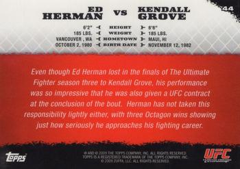 2009 Topps UFC Round 1 - Gold #44 Ed Herman / Kendall Grove Back