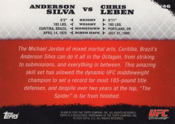 2009 Topps UFC Round 1 - Gold #46 Anderson Silva / Chris Leben Back