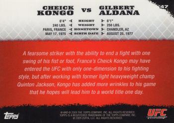 2009 Topps UFC Round 1 - Gold #47 Cheick Kongo / Gilbert Aldana Back