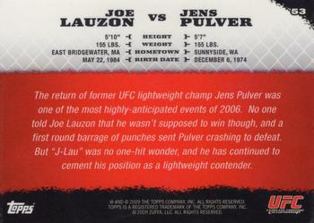 2009 Topps UFC Round 1 - Gold #53 Joe Lauzon / Jens Pulver Back