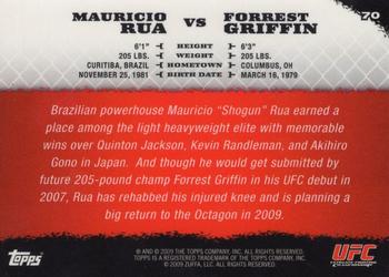 2009 Topps UFC Round 1 - Gold #70 Mauricio Rua / Forrest Griffin Back