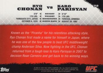 2009 Topps UFC Round 1 - Gold #72 Ryo Chonan / Karo Parisyan Back
