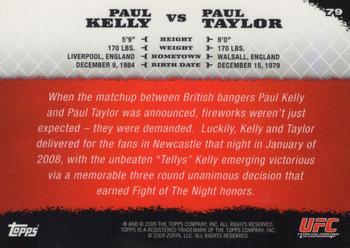 2009 Topps UFC Round 1 - Gold #79 Paul Kelly / Paul Taylor Back