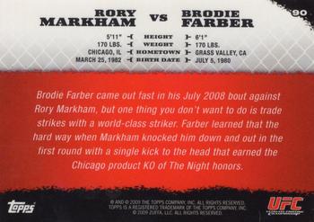 2009 Topps UFC Round 1 - Gold #90 Rory Markham / Brodie Farber Back