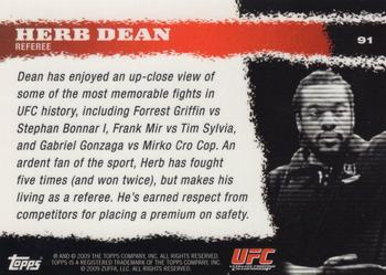 2009 Topps UFC Round 1 - Gold #91 Herb Dean Back