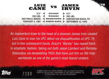 2009 Topps UFC Round 1 - Silver #78 Luiz Cane / James Irvin Back