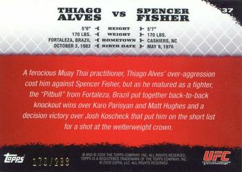2009 Topps UFC Round 1 - Silver #37 Thiago Alves / Spencer Fisher Back