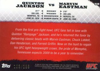 2009 Topps UFC Round 1 - Silver #58 Quinton Jackson / Marvin Eastman Back