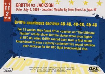 2009 Topps UFC Round 1 - Top 10 Fights of 2008 #2 Forrest Griffin / Quinton Jackson Back