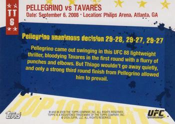 2009 Topps UFC Round 1 - Top 10 Fights of 2008 #TT6 Kurt Pellegrino / Thiago Tavares Back