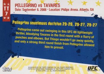 2009 Topps UFC Round 1 - Top 10 Fights of 2008 #TT7 Kurt Pellegrino / Thiago Tavares Back