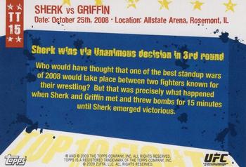2009 Topps UFC Round 1 - Top 10 Fights of 2008 #TT15 Sean Sherk / Tyson Griffin Back